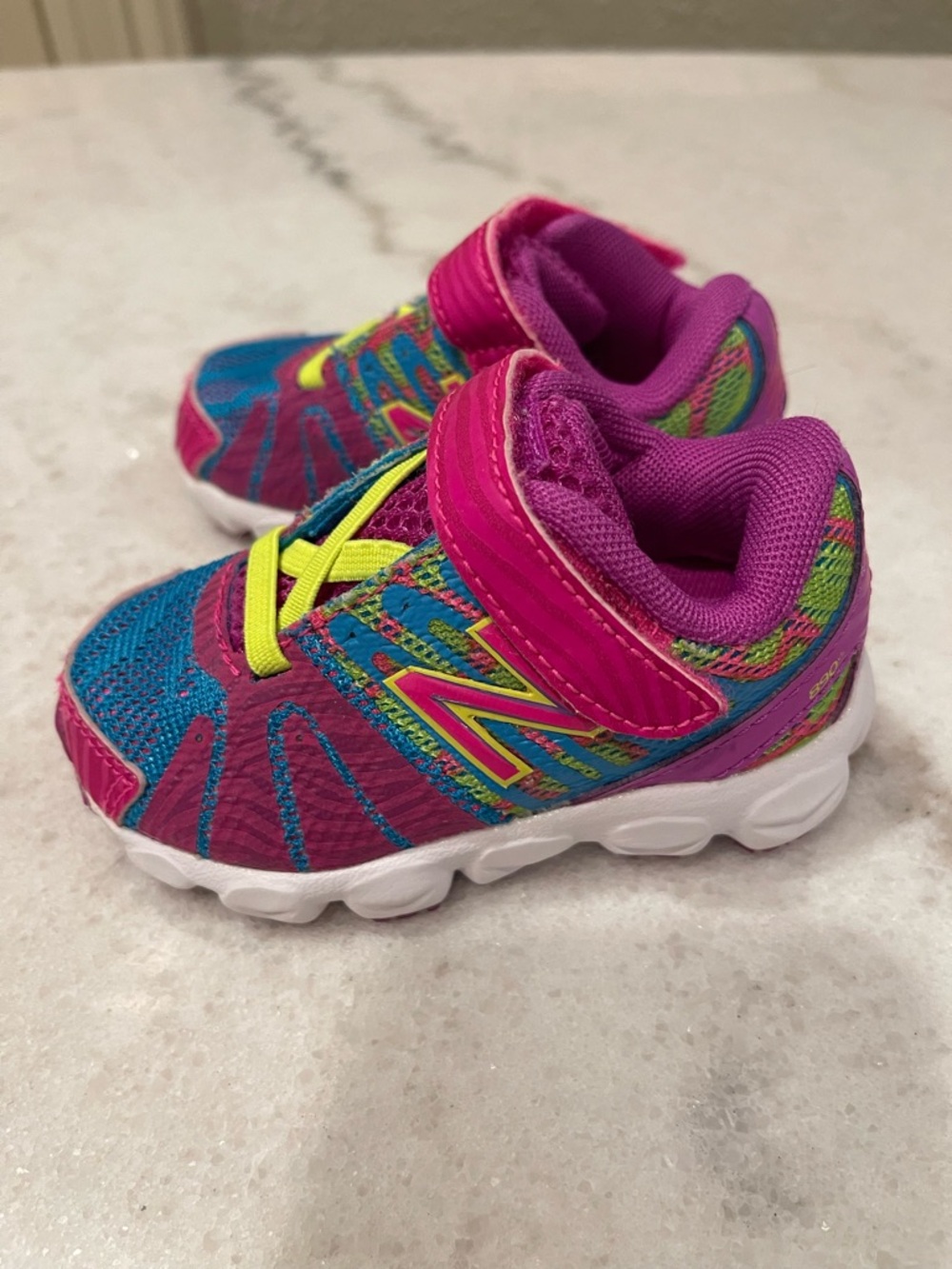 New Balance Kids size 4 US 3.5 UK Pink, purple & Neon Yellow Active Sneakers
